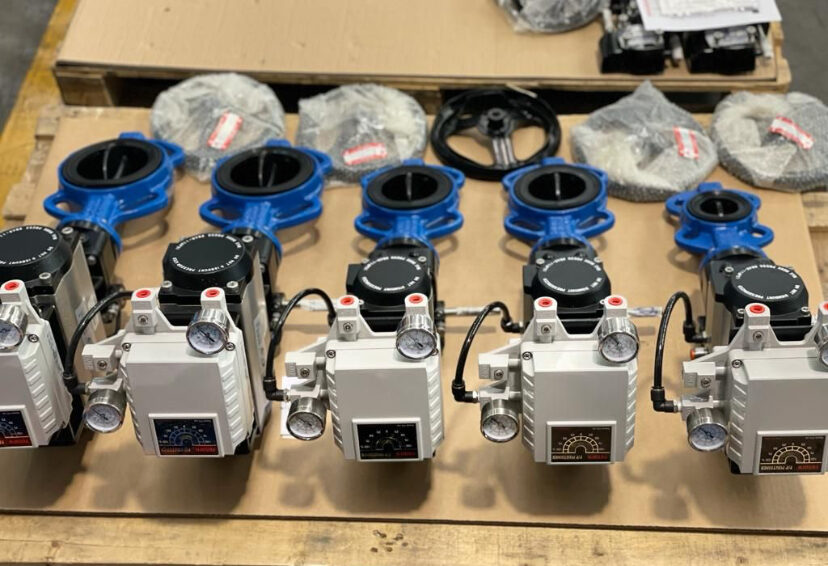 Vamein wafer butterfly valves with pneumatic actuators and positioners